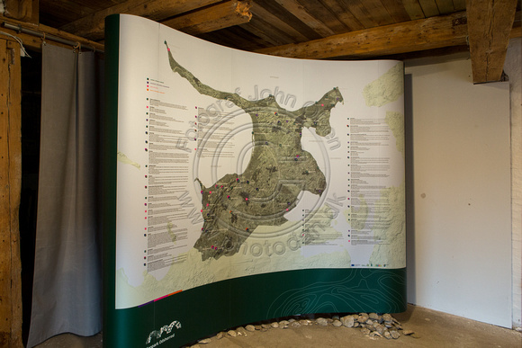 Infopunkt om Geopark Odsherred på Dragsholm Slot i Odsherred